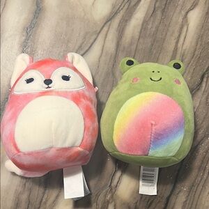 Squishmallow 5” Plush Animal Toy Set - Pink and Green